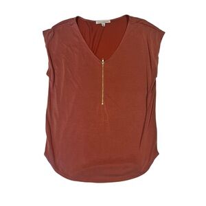 Green Envelope Zip Front Blouse – Size Small